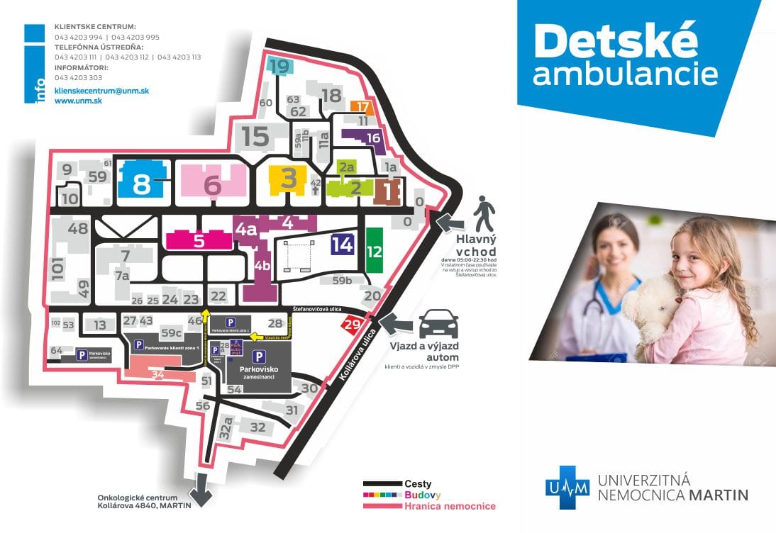Mapa ambulancií a lôžkových oddelení pre deti a dorast